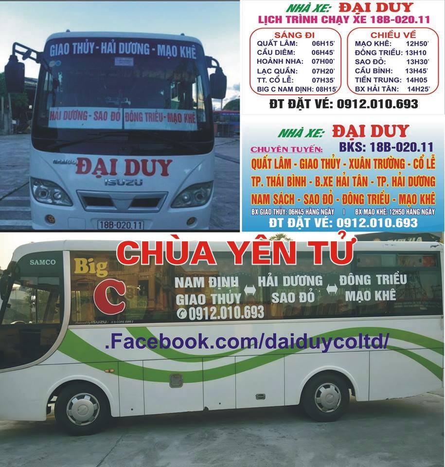 NHÀ XE VIỆT TRUNG CHUYÊN VẬN CHUYỂN HÀNH KHÁCH GIỮA NAM ĐỊNH VÀ HẢI DƯƠNG